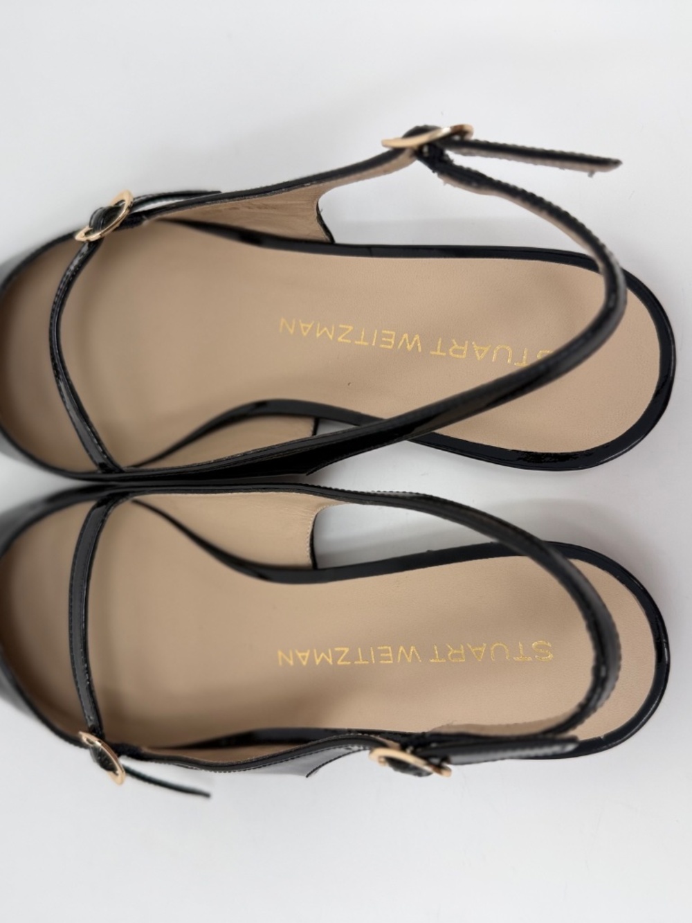 New Stuart Weitzman Emilia Mary Jane Slingback Flat Black Sz 7.5 - Picture 12 of 14